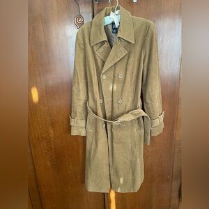 Women’s Gap Tan Cordoroy Double-Breasted Trench Coat Size Large